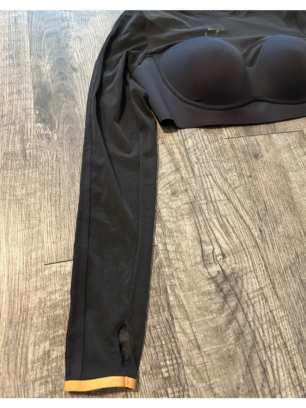 IVY PARK Black Mesh Long Sleeve Crop Top - Picture 5 of 7